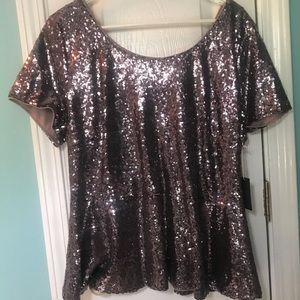Forever 21 Plus Sequin Peplum Top